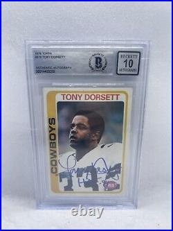 Tony Dorsett Signed Inscribed 1978 Topps #315 Rookie Card Beckett Grade 10 HOF