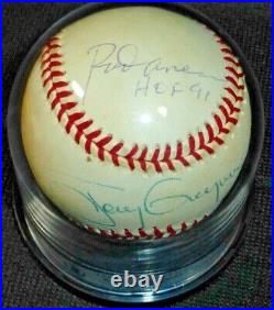 Tony Gwynn Sweet Spot & Rod Carew Hof 91 Inscribed Signed Baseball Bas Autograph