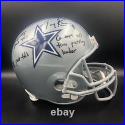 Tony Romo Signed Autographed Cowboys Full Size Rep Helmet Beckett BAS Inscribed