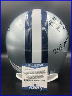 Tony Romo Signed Autographed Cowboys Full Size Rep Helmet Beckett BAS Inscribed
