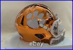 Travis Etienne Autographed Multi Inscribed Clemson Chrome Mini Helmet JSA Auth