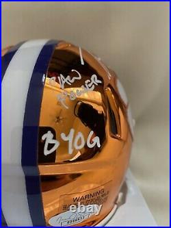 Travis Etienne Autographed Multi Inscribed Clemson Chrome Mini Helmet JSA Auth