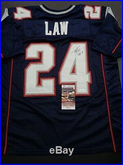 Ty Law New England Patriots Autographed INSCRIBED Custom Jersey W-Coa JSA