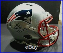Ty Law New England Patriots Autographed Inscribed F/S Speed Rep Helmet COA JSA
