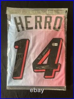 Tyler Herro Miami Heat Autographed Signed Inscribed Jersey COA Beckett