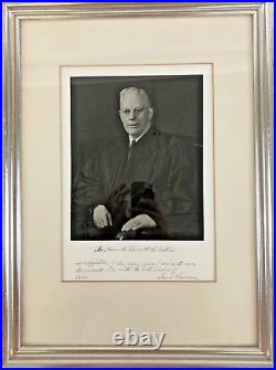 U. S Chief Justice Earl Warren Signed Inscribed Photograph