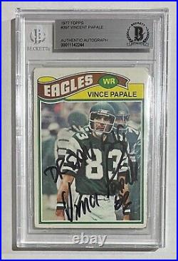 VINCE PAPALE Signed 1977 Topps Autograph DREAM BIG Inscribed BAS Certified AUTO