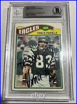 VINCE PAPALE Signed 1977 Topps Autograph DREAM BIG Inscribed BAS Certified AUTO