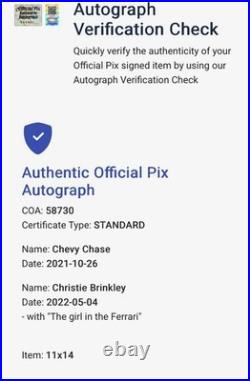 Vacation Chevy Chase & Christie Brinkley Signed/Inscribed 11 x 14 OPX Photo