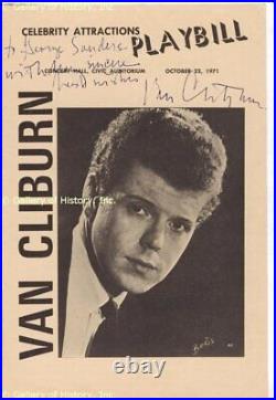 Van Cliburn Inscribed Show Bill Signed