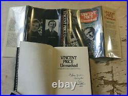 Vincent Price signed and inscribed biography Vincent Price Unmasked