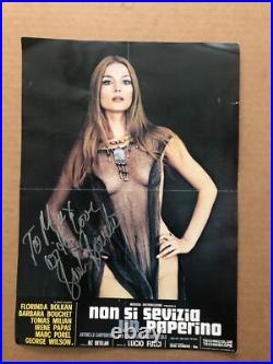 Vintage BARBARA BOUCHET Italian Promo Movie Poster AUTOGRAPH SIGNED INSCRIBED