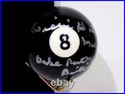 WILLIE MOSCONI HOF Signed Autograph Inscribed Auto # 8 Ball Pool Ball JSA? COA