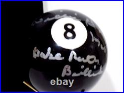 WILLIE MOSCONI HOF Signed Autograph Inscribed Auto # 8 Ball Pool Ball JSA? COA