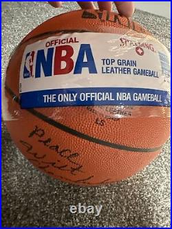 WILT CHAMBERLAIN HAND SIGNED AUTOGRAPHED INSCRIBED PEACE BASKETBALL! With COA