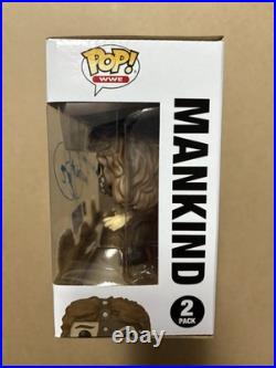 WWE Mankind w The Rock Signed Autograph 2 Pack Funko Inscribed Highspots COA