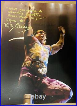 WWE Superstar Billy Graham signed & inscribed autograph 16x20 wresting poster