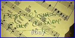 Walt Disney Autographed and Inscribed Sheet Music Heigh-Ho from Snow White