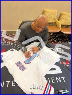 Warren Moon autographed signed inscribed jersey NFL Houston Oilers JSA COA