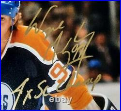 Wayne Gretzky Gold Ink Inscribed 4x Auto Autograph 8x10 Hand Signed With COA