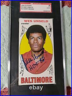 Wes Unseld 1969-70 Topps #56 SGC Authentic Hand-signed Auto Inscribed HOF 88