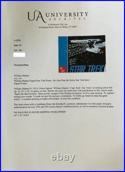 William Shatner Signed Inscribed Star Trek Poster Pens Entire Introduction PSA