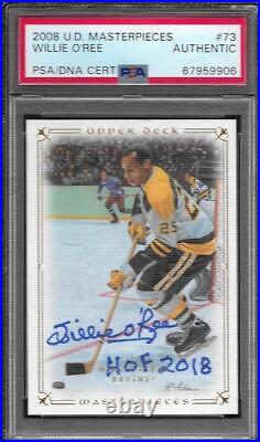 Willie O'Ree Auto Autograph 2008 Upper Deck Masterpieces Card HOF 2018 PSA