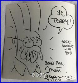 Work is Hell MATT GROENING Simpson's Signed Autographed Copy Book Drawing