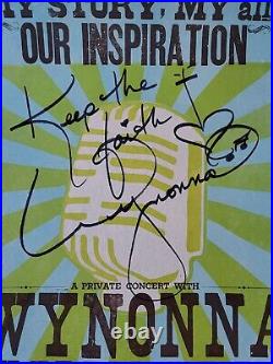 Wynonna Judd AUTOGRAPH SIGNED 22x13 2009 Heavy Cardstock Poster Inscribed Naomi