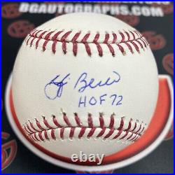 Yogi Berra Signed OMLB Inscribed HOF 72 New York Yankees Autographed Steiner