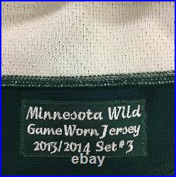 Zach Parise Autographed/Inscribed 2013-14 Game Worn Jersey Minnesota Wild